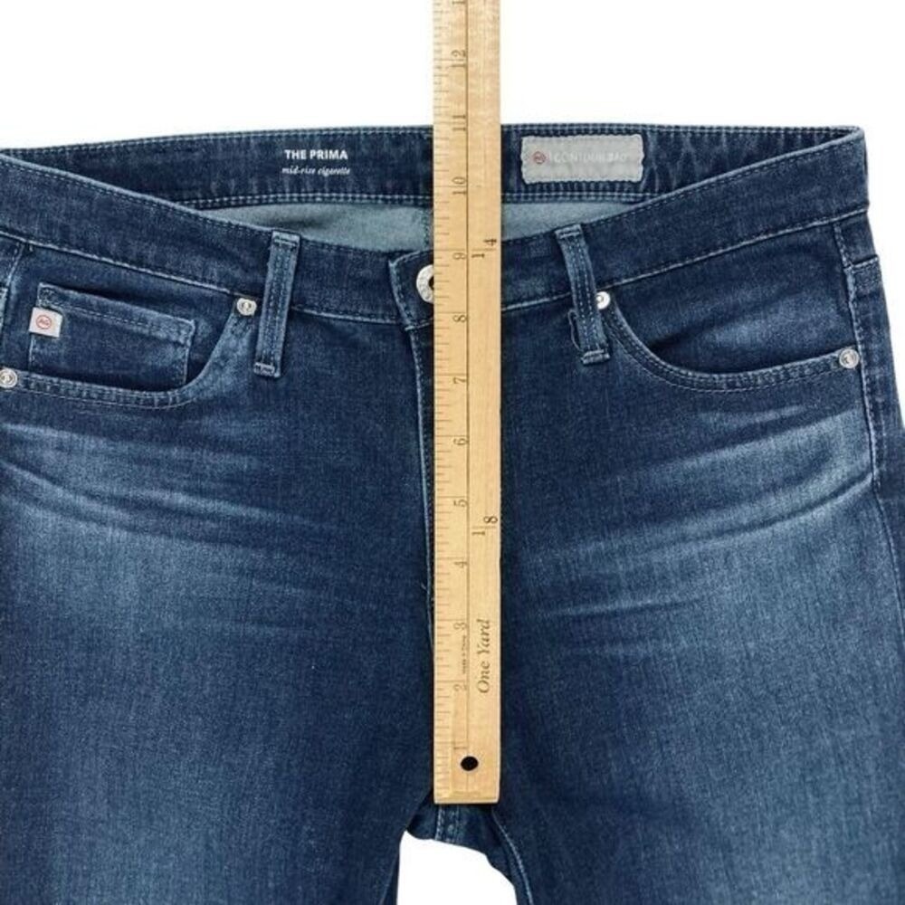AG Adriano Goldschmied The Prima Mid Rise Cigarette Jeans Womens 27 Blue Denim - Picture 11 of 14